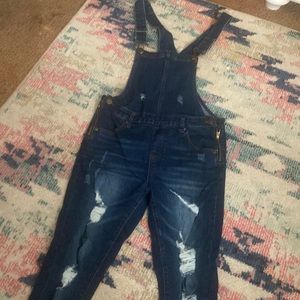 Distressed overalls size M